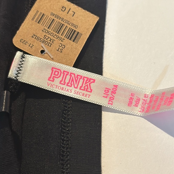 PINK Victoria’s Secret Shortie Black Panties with 2 large Pink Hearts Size L NWT - Picture 5 of 7